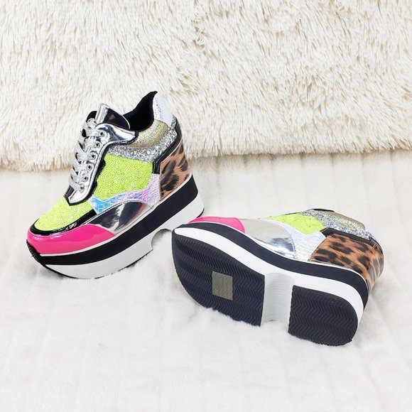 Kitchen Sink Hidden Wedge Platform Low Top Sneakers - Picture 8 of 13